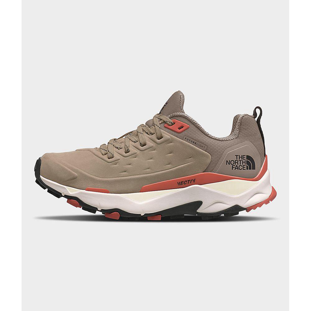 The North Face Vectiv Exploris Futurelight™ Leather Γυναικεια Ορειβατικα Παπουτσια - Χακί / Πορτοκαλ